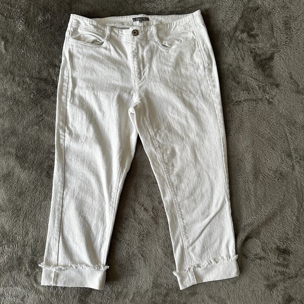 Habitat Clothes To Live In White Cropped Cuffed Jeans Women's 8 Capri